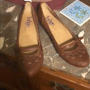 Brown Indigo Clark Mary Jane shoes.